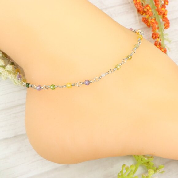 "Handmade Anklet – Elegant & Delicate Jewelry for Women | UNVRC1469 - Picture 5 of 10